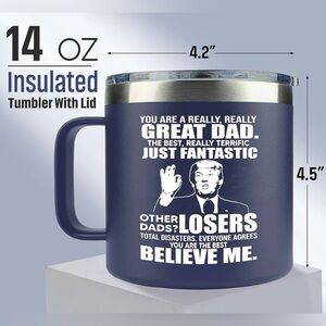 Insulated Mug (navy blue) with Father’s Day Message